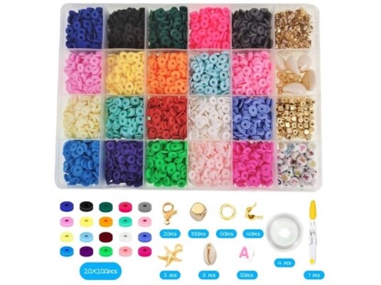 Smykkesett Med 4000 Perler Av Polymerleire