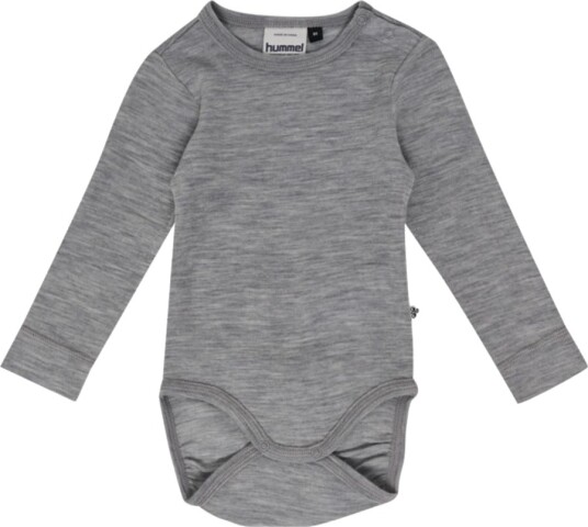 Hummel Grey Melange Mini Ull Rib Body L/S 74 Hummel Grey Melange Mini Ull Rib Body L/S 74