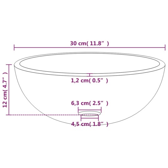 vidaXL Servant herdet glass 30x12 cm frostet vidaXL Servant herdet glass 30x12 cm frostet