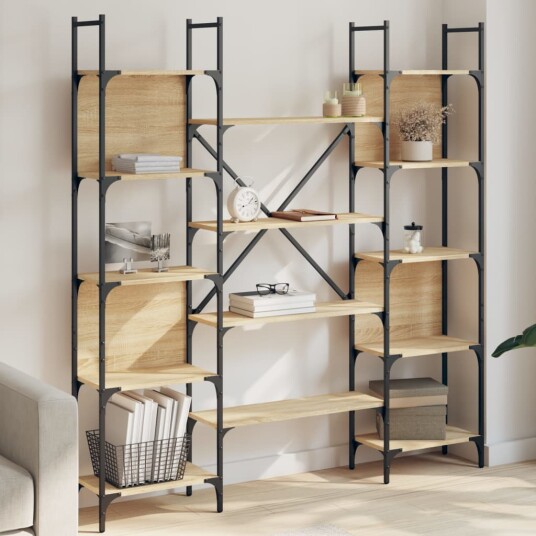 Bokhylle sonoma eik 155,5x24x166,5 cm konstruert tre 8721012339101