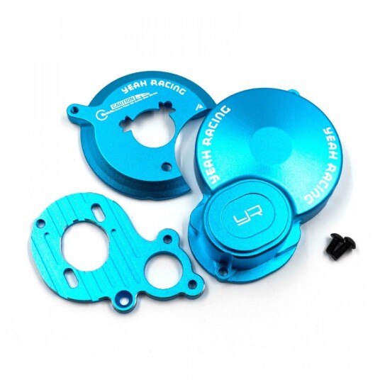 Yeah Racing TABB-010BU ALUMINUM GEAR COVER W/MOTOR MOUNT FOR BBX