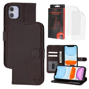 iPhone 11 MyTPhone CardMate lommebokveske i lær   mørkebrun
