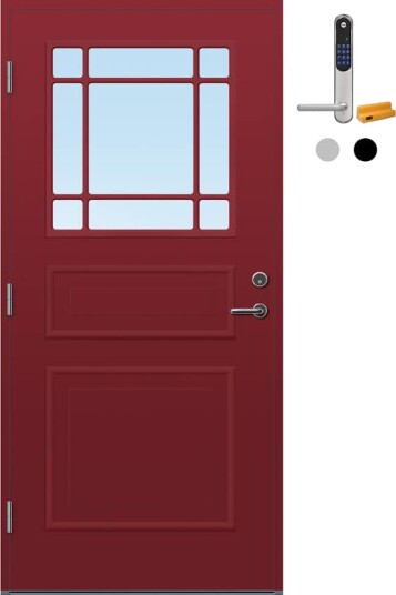 Ytterdør Bygg1 Arendal Klarglass med Yale Doorman Classic Home