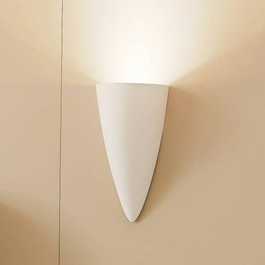 Lindby vegglampe Pascali høyde 42 cm hvit gips