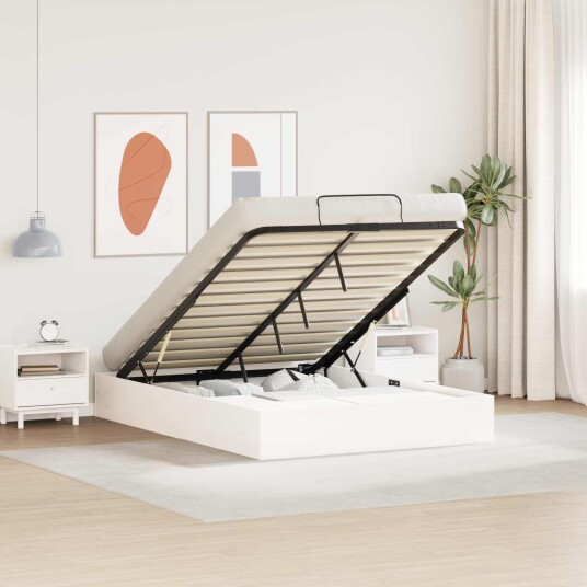 Ottoman Seng Ramme med Oppbevaring Hvit 135 x 190 cm Ottoman Seng Ramme med Oppbevaring Hvit 135 x 190 cm