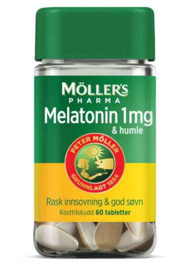 Möller’s Pharma Melatonin tab 1mg & humle 60stk Möller’s Pharma Melatonin tab 1mg & humle 60stk