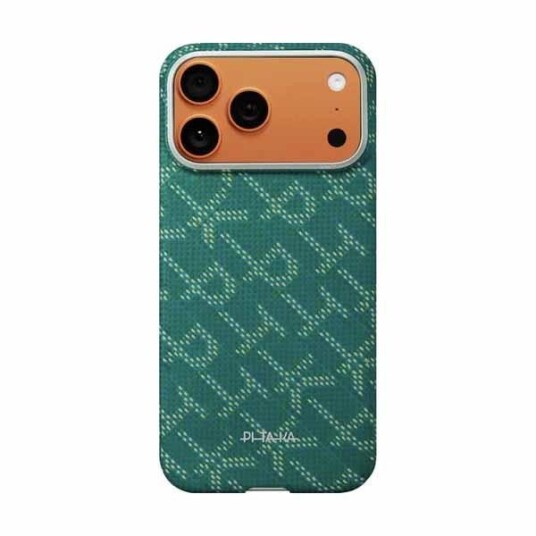 Pitaka Ultra Slim Monogram Deksel for iPhone 17 Pro Max Gull/Grønn Pitaka Ultra Slim Monogram Deksel for iPhone 17 Pro Max Gull/Grønn