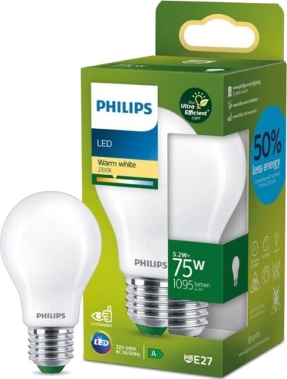 Philips Ultra Efficient E27 LED-pære 1095 lm Philips Ultra Efficient E27 LED-pære 1095 lm