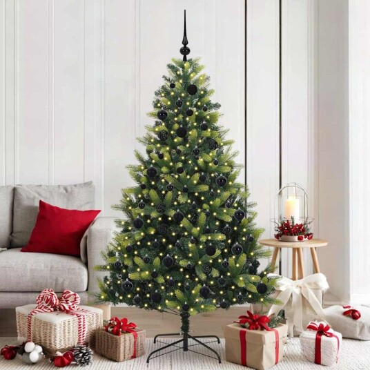  Kunstig Hengende Juletre 300 LEDs grønn 180 cm PVC og PE