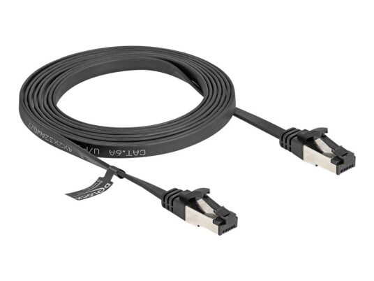 Delock Koblingskabel Rj-45 Hann Til Rj-45 Hann 2 M U/Ftp Cat 8.1 Uten Hindringer Flat Svart