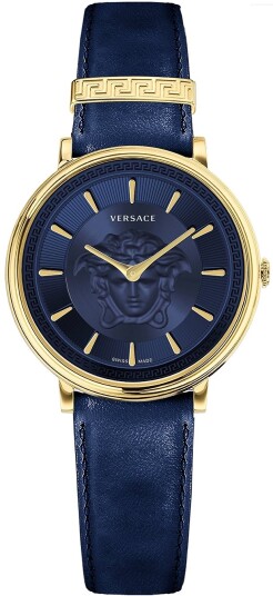 Versace Dameklokke VE8103721 V Circle Blå/Lær Ø38 mm