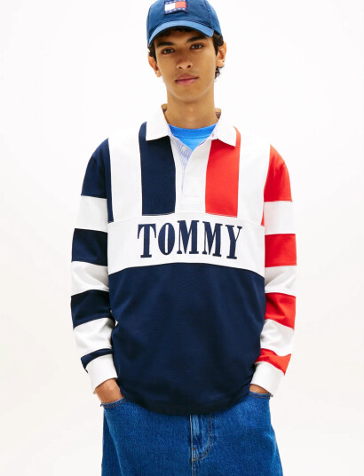 Tommy Jeans Tjm Rlx Archive Rugby Ext   Navy   XL