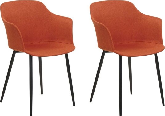 Matsalsstol Beliani Elim set om 2 Orange -