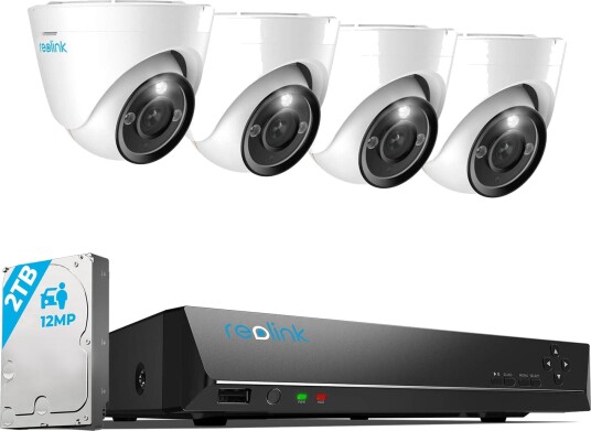 Reolink Kameraovervåkning Pakke 4 Stk 12mp Domekamera Og Opptaker RLK8-1200D4-A Reolink Kameraovervåkning Pakke 4 Stk 12mp Domekamera Og Opptaker RLK8-1200D4-A