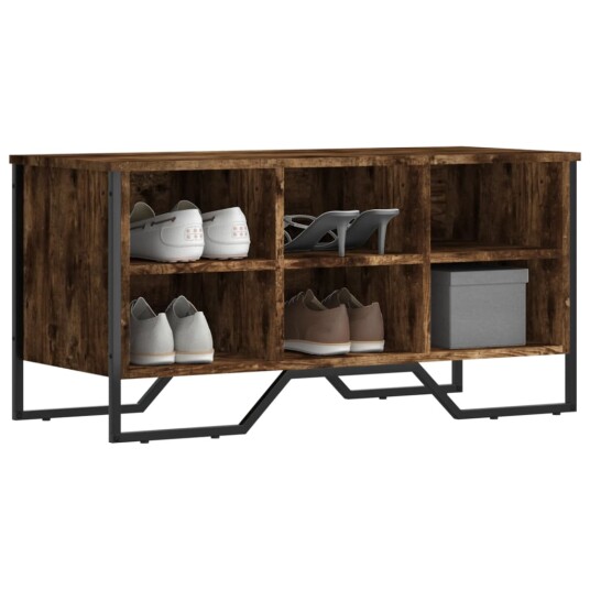 Skohylle røkt eik 90x38x45,5 cm konstruert tre Skohylle røkt eik 90x38x45,5 cm konstruert tre