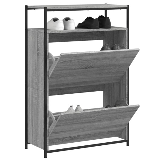  Skohylle grå sonoma 75x34x112 cm konstruert tre 8721012382732
