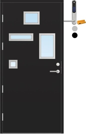 Ytterdør Bygg1 Fjell 08 Klarglass med Yale Doorman Classic Home