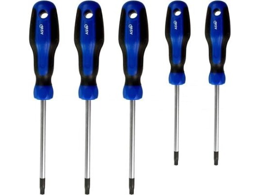 Skruetrækkersæt Med 5 Stk Med Torx Kærv, Tx10, Tx15, Tx20, Tx25 Og Tx30 Skruetrækkersæt Med 5 Stk Med Torx Kærv, Tx10, Tx15, Tx20, Tx25 Og Tx30