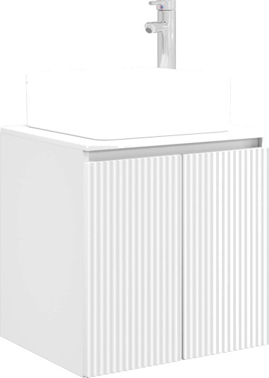 Vegghengt vaskeservant Hvit 53 x 35 x 63 cm Konstruert tre Vegghengt vaskeservant Hvit 53 x 35 x 63 cm Konstruert tre