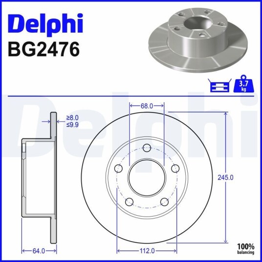 Bremseskive DELPHI BG2746