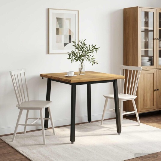 vidaXL 90 x 90 x 75 cm Solid akasietre Hvit og svart Torget