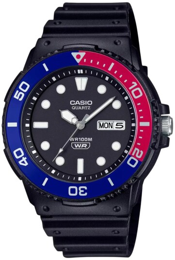 Casio Herreklokke MRW 230H 1E2VEF Timeless Collection Sort/Gummi Ø45 Casio Herreklokke MRW 230H 1E2VEF Timeless Collection Sort/Gummi Ø45