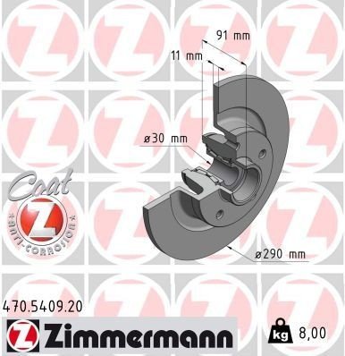Bremseskive ZIMMERMANN 470.5409.20