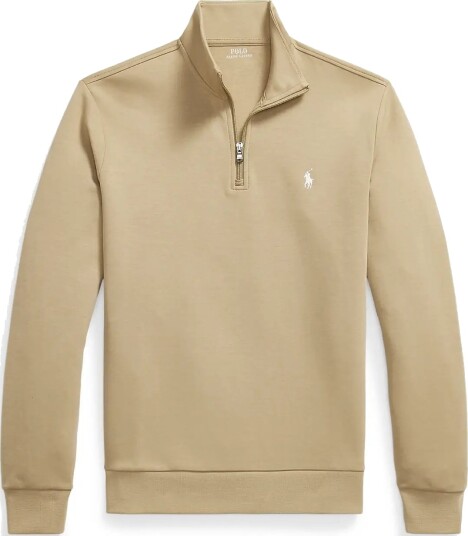 Polo Ralph Lauren Double Knit Quarter Zip Pullover Beige M