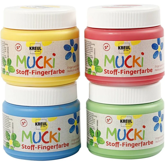 Fingerog tekstilmaling 150 ml Basis 4 stk