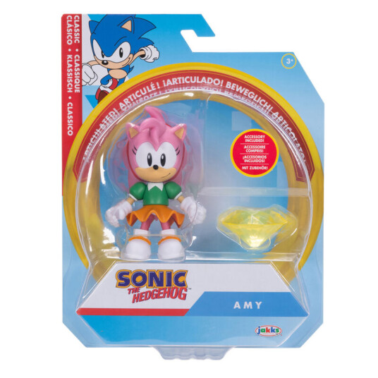 Sonic The Hedgehog Sonic Classic Figur 10cm Amy m/ yellow chaos emerald