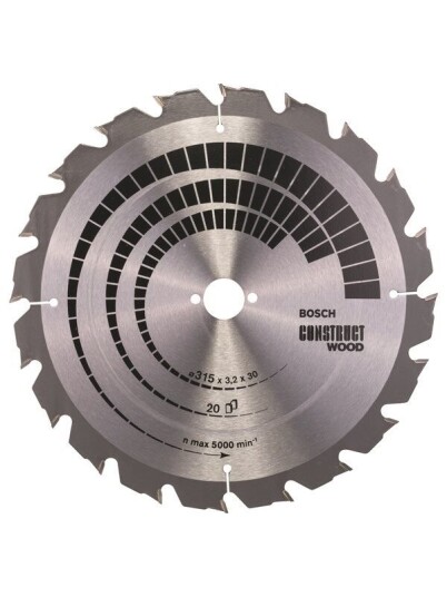 Bosch Sirkelsagblad Construct Wood 315 x 30 x 3,2 mm; 20
