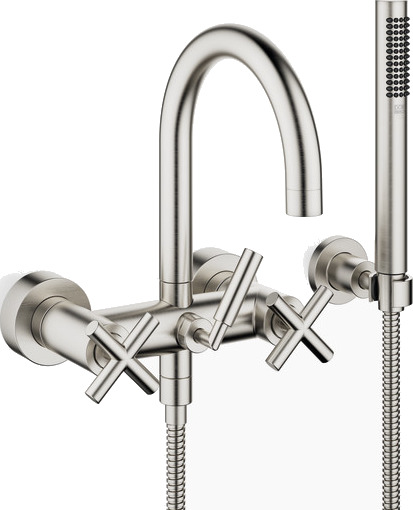 Dornbracht Tara Veggmontert Badekararmatur Med Hånddusjsett Matte Platinum