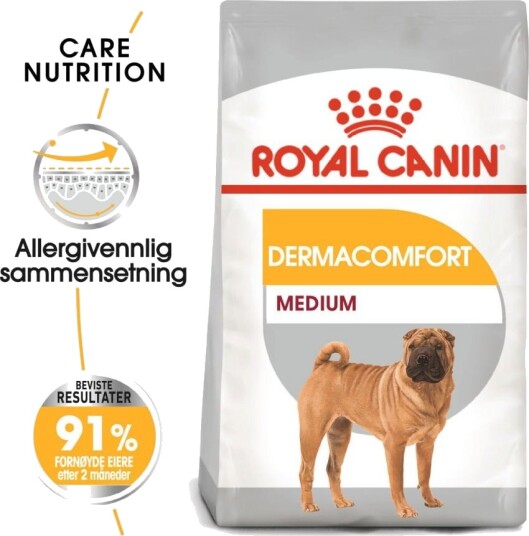 Royal Canin Medium Dermacomfort 12 kg Tørrfôr for Voksne Hunder - Mage & Fordøyelse