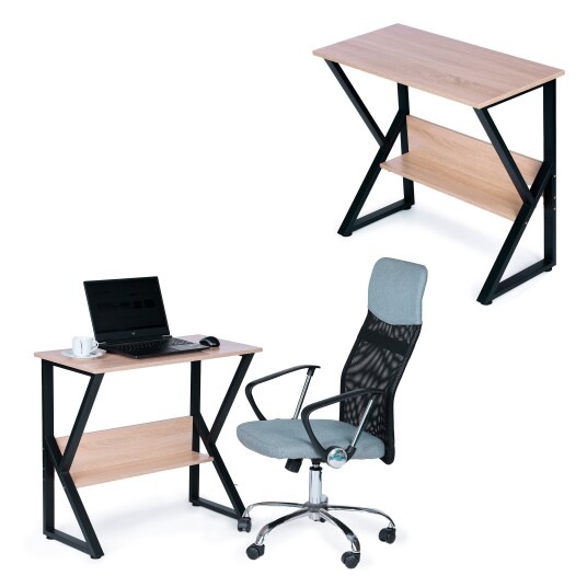 Datamaskin skrivebord med hylle bord kontor gaming skole Svart Datamaskin skrivebord med hylle bord kontor gaming skole Svart