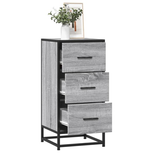Skjenk grå sonoma 35,5x35x76 cm konstruert tre og metall 8721102840067