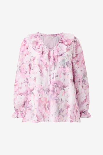 Ellos Plus Collection Bluse med volanger Rosa