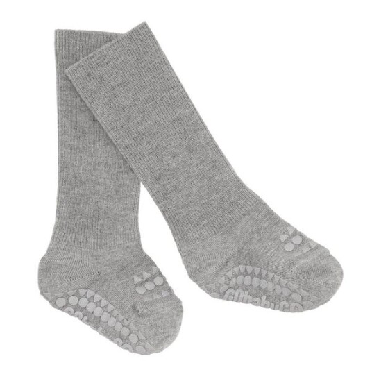 GoBabyGo Non-Slip Socks - Bamboo - Grey - 17-19