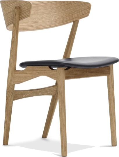 Sibast Furniture No 7 Spisestuestol Oljet Eik og Sort Skinn Sibast Furniture No 7 Spisestuestol Oljet Eik og Sort Skinn