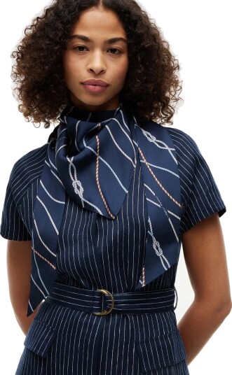 Tommy Hilfiger Th Nautical Silk Triangle Scarf Navy ONE SIZE Tommy Hilfiger Th Nautical Silk Triangle Scarf Navy ONE SIZE