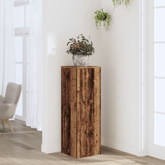 Plantestativ gammelt tre 33x33x100 cm konstruert tre Plantestativ gammelt tre 33x33x100 cm konstruert tre