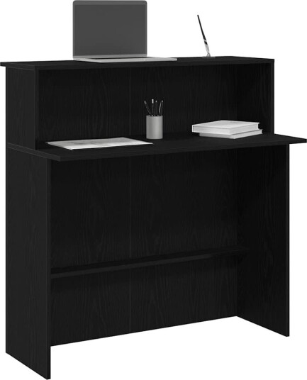  Resepsjonspult svart 100x50x103,5 cm konstruert tre