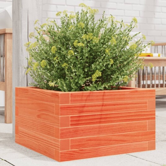 Hageplantekasse voksbrun 40x40x23 cm heltre furu