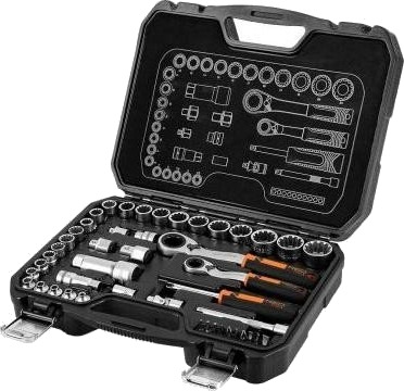 Neo Tools Pipenøkkelsett 46 deler i kunststoffkoffert 1/4" 3/8" Krom-vanadium