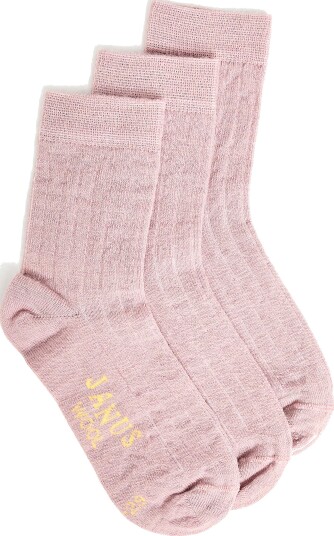 Janus Ullsokker Merino 3 Pakning Pink 35 39