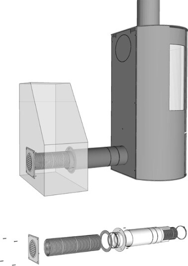 Aduro Friskluftsett  i Ø80mm   Kompl. friskluftsskrin vegg 
