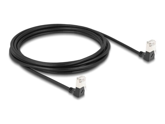 Delock Koblingskabel Rj-45 Hann Nedvinklet Til Rj-45 Hann Nedvinklet 3 M 4.5 Mm S/Ftp Cat 6A Med Støvel Halogenfri Svart
