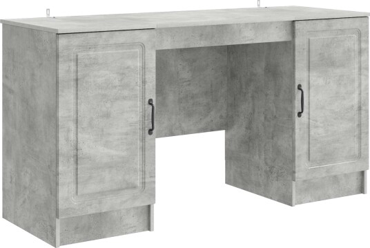 vidaXL Skrivebord med dør Betonggrå 142,5 x 50 x 75 cm Konstruert tre