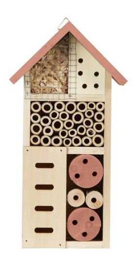 Hage Insekts hotell med rosa tak fra Arnøy