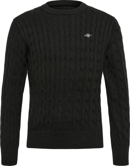 Gant Kids Shield Cotton Cable Neck Sweater DARK MOSS GREEN 164
