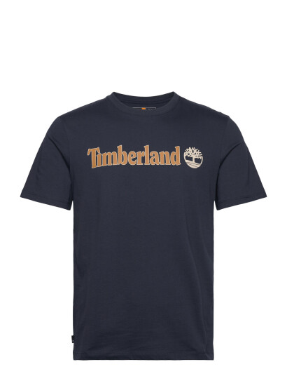 Timberland Linear Logo Short Sleeve Tee - Blue - S
